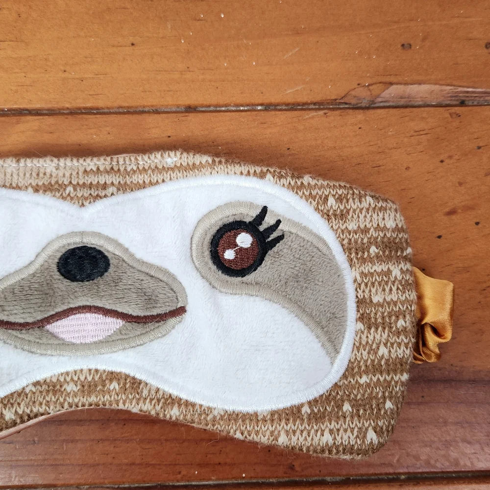 Cute Sloth Sleep Mask with Pink Bow